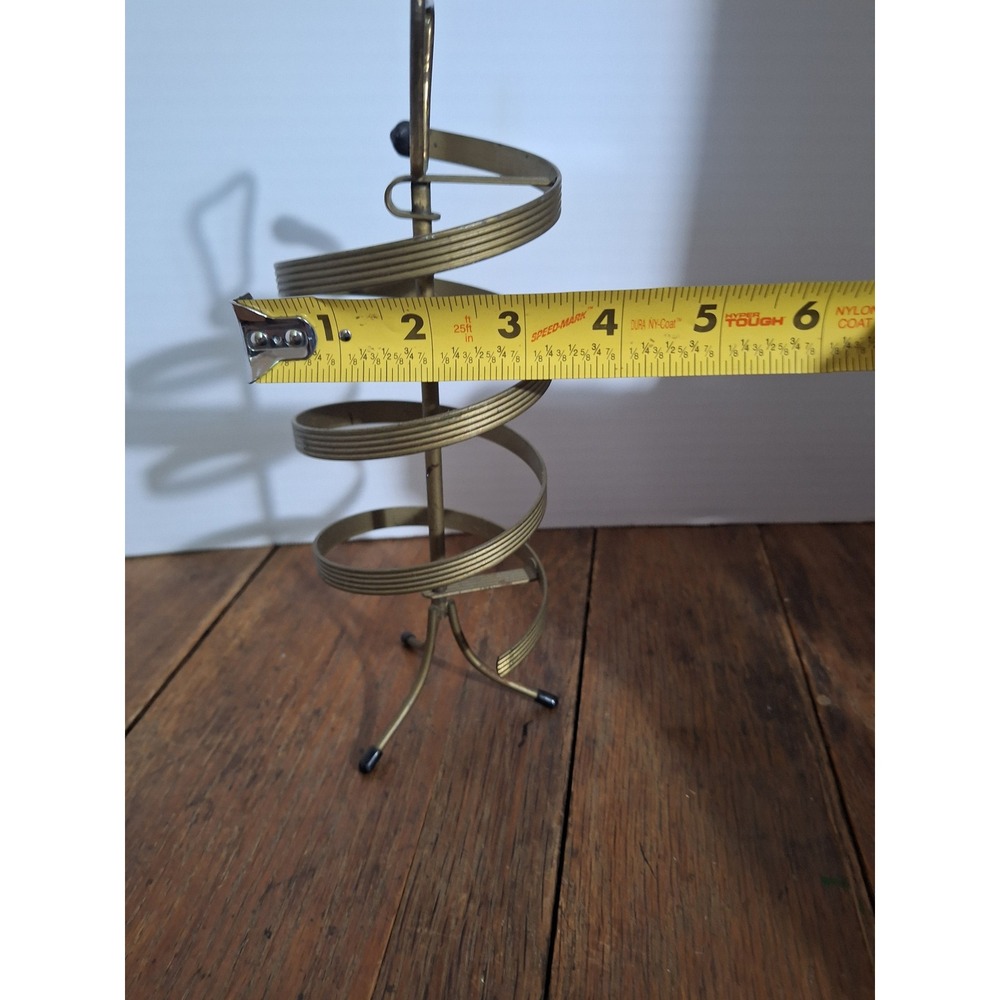 Vintage MCM Brass Spiral Earring Organizer Mid Century Modern Metal Stand - Picture 5 of 5